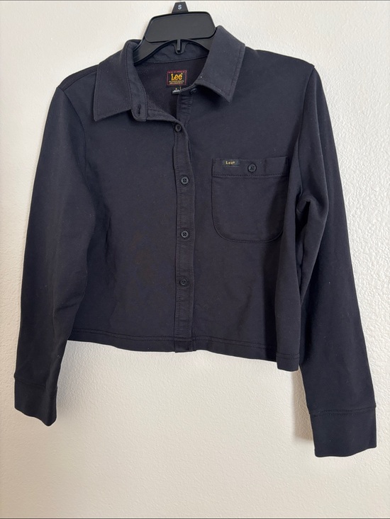 Lee Jackets & Blazers - Lee Black Cropped Button-Up Black Crop Jacket Size Small